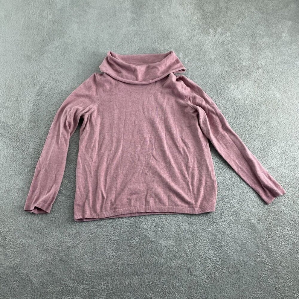 Loft Womens Cowl Neck Sweater XL Rose Pink Acrylic/Nylon  5536